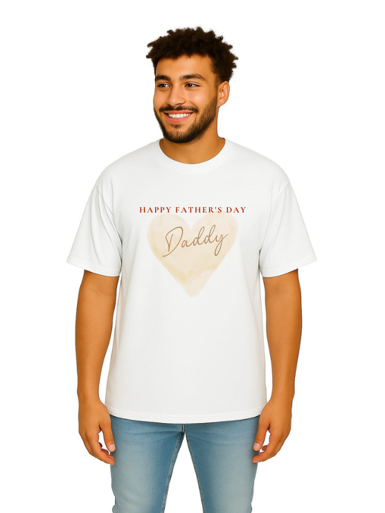 MakeItBharat Oversized Pure Cotton Unisex White T Shirt - Father's Day