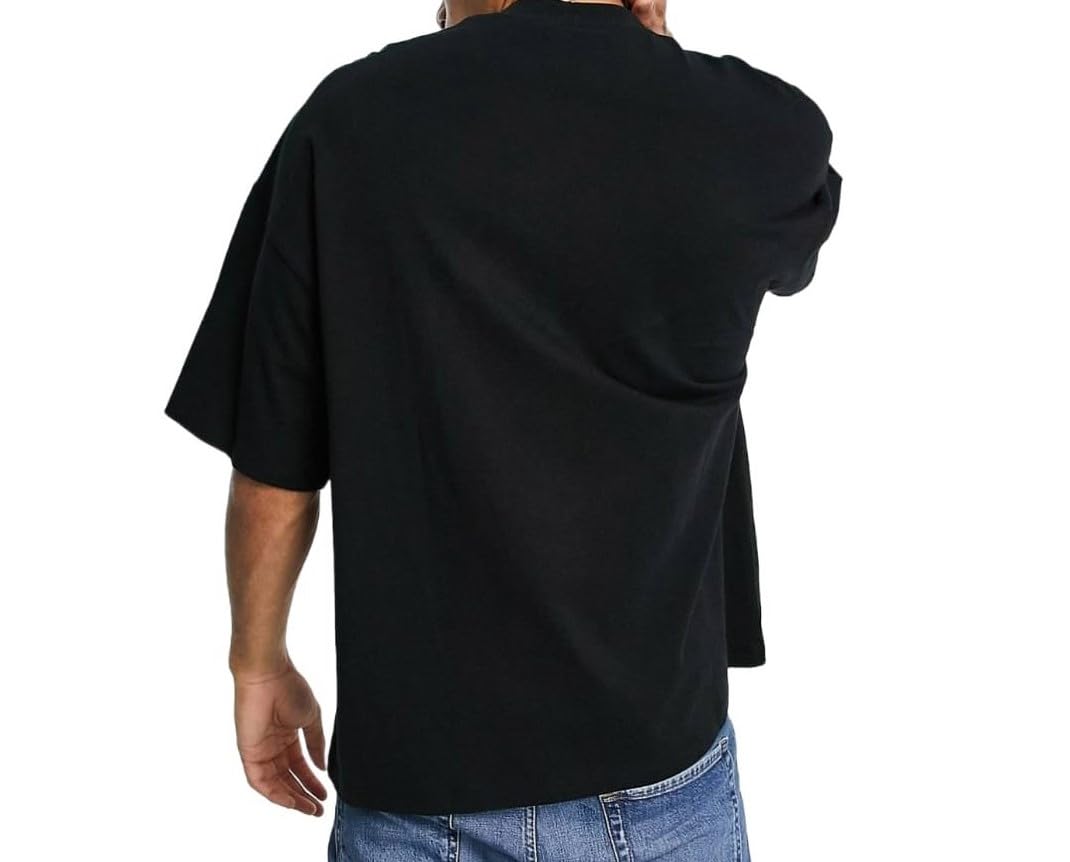 MakeitBharat Oversized Pure Cotton Black T Shirt - USA Flag