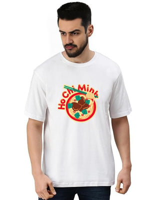 MakeitBharat Pure Cotton Men's Premium White Oversized T Shirt - Ho Chi Minh Vietnam