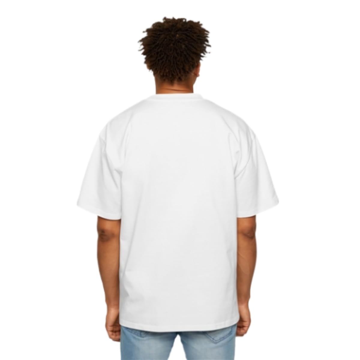MakeItBharat Oversized Pure Cotton Men's White T Shirt - USA 1776