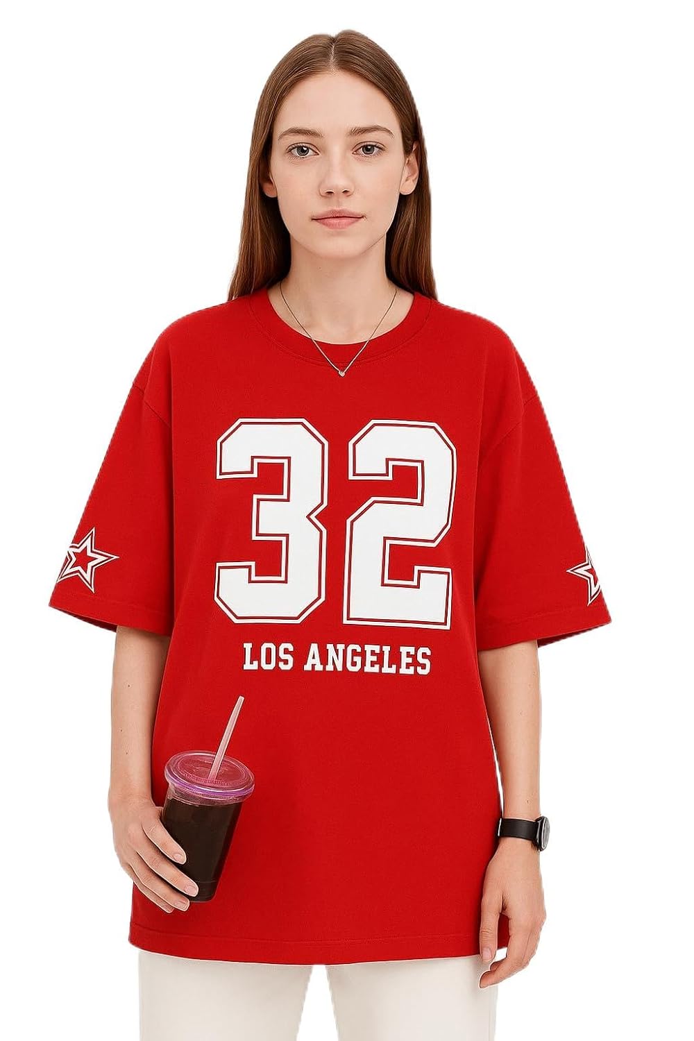 MakeitBharat Oversized Pure Cotton White T Shirt Cricket - 32LA