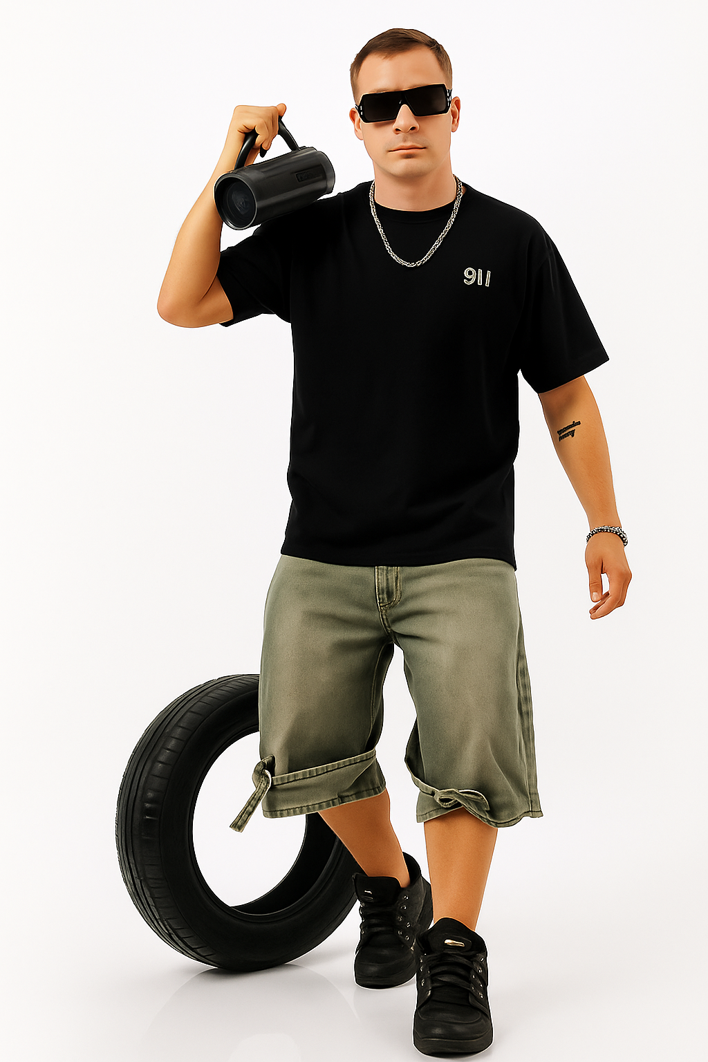 MakeItBharat Oversized Unisex Pure Cotton red T Shirt - Porsche