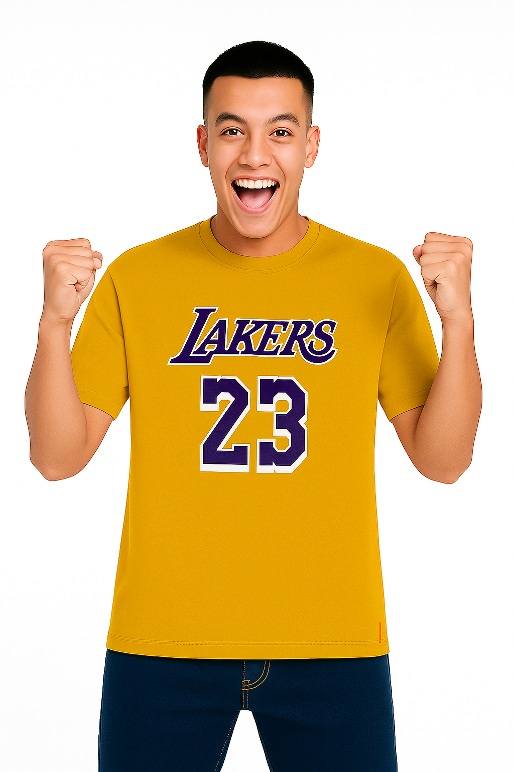 MakeItBharat regular  Pure Cotton Yellow T Shirt - lakers
