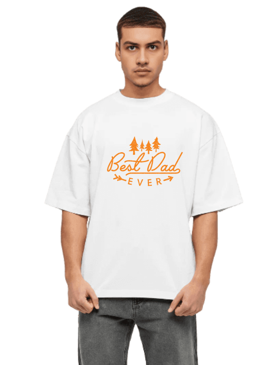 MakeItBharat Oversized Pure Cotton Unisex White T Shirt - Best Daddy