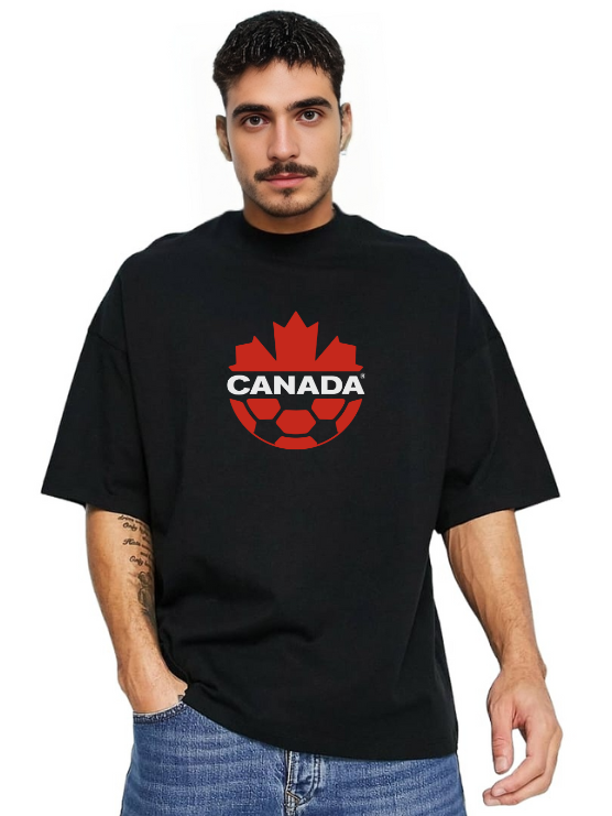 MakeItBharat Oversized Pure Cotton Unisex Black T Shirt - Canada