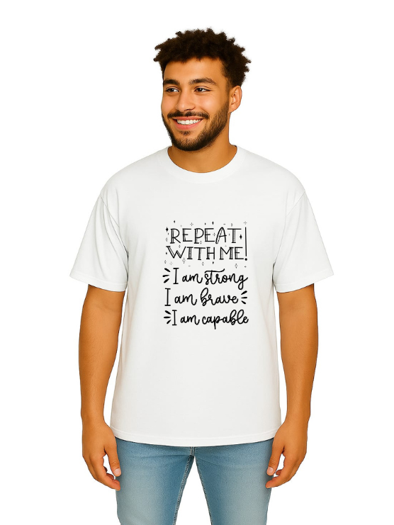MakeItBharat Oversized Pure Cotton Unisex White T Shirt - Motivational 11