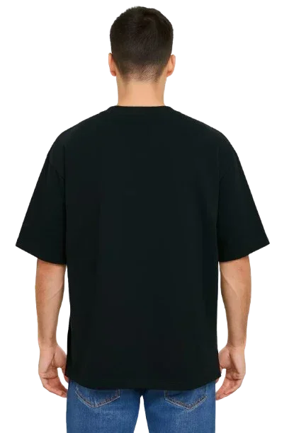 MakeItBharat Oversized Pure Cotton Unisex Black T Shirt - Tejas Aircraft