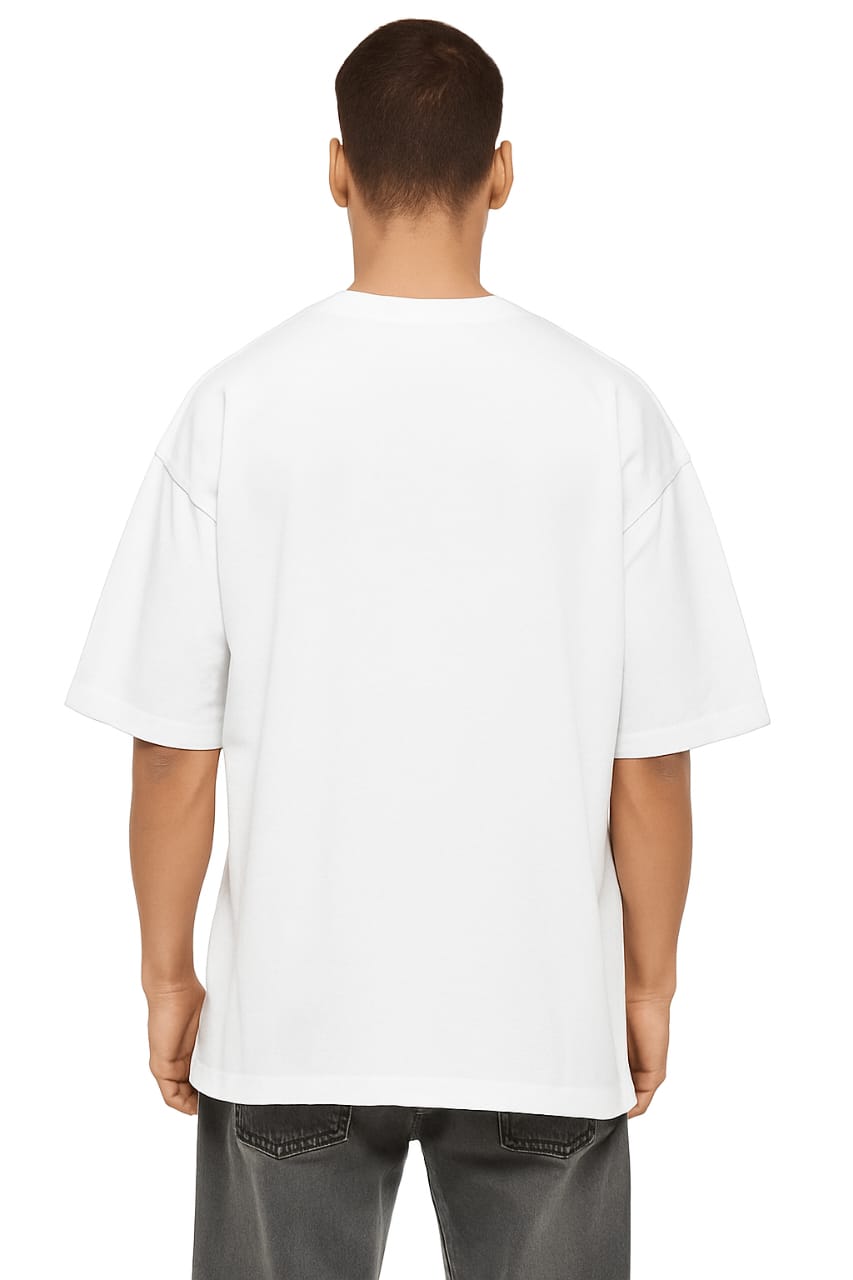 MakeItBharat Oversized Pure Cotton Unisex White T Shirt - Smoking Gorilla