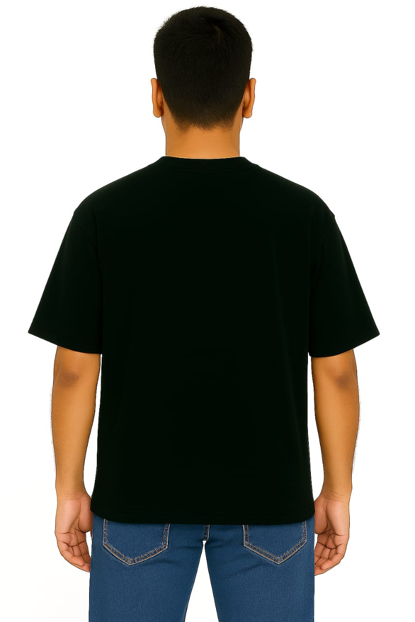 MakeItBharat Oversized Pure Cotton Unisex BlackT Shirt - Super Dad